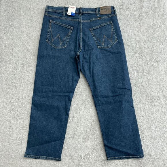 NEW Wrangler Men's 36X29 Relaxed Fit Jeans Dark Blue Cotton & Elastane - Picture 3 of 7